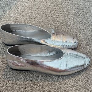 Jeffrey Campbell Silver Metallic Flats